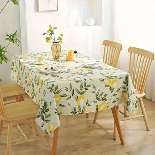 2026 Leaves Printed Rectangle Tablecloth cologne For Holiday Party perfume Decor Washable Summer Lemon Waterproof Table Cloths Home Decorations Free Shipping 6 13