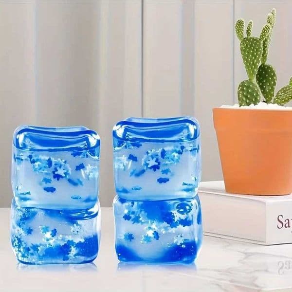 1Pc Ice Cube Squishy Toy Blue Slow Rising Stress Ball Soft Snowflake Block Fidget Toy for Classroom Prize and Holiday Gift Z260525