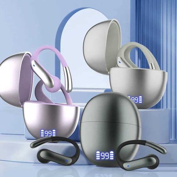 Bluetooth 53 Headphones LED Digital Power Display Long Playtime Comfortable Ear Hook Wear Noise Canceling Mic Stable Connection T260525