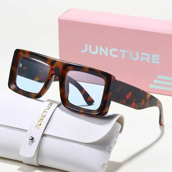 JUNCTURE Vintage Square Sunglasses Men Fashion Brand Sun Glasses UV400 Lady Shades Party Holiday Gifts Sunglasses for Women Z260525