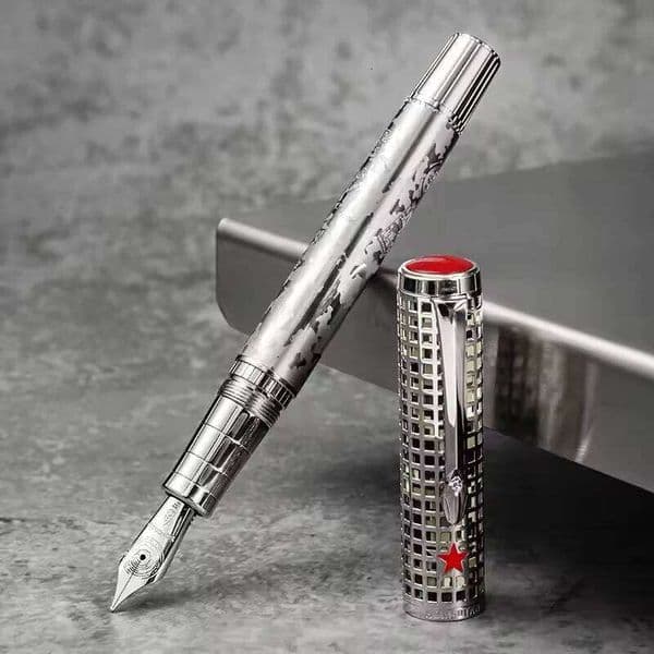 Hongdian WA35 Limited Edition Fountain EF F Nib with Converter Space Shuttle Pattern Writing Gift Pen office study supplies 26Y0525
