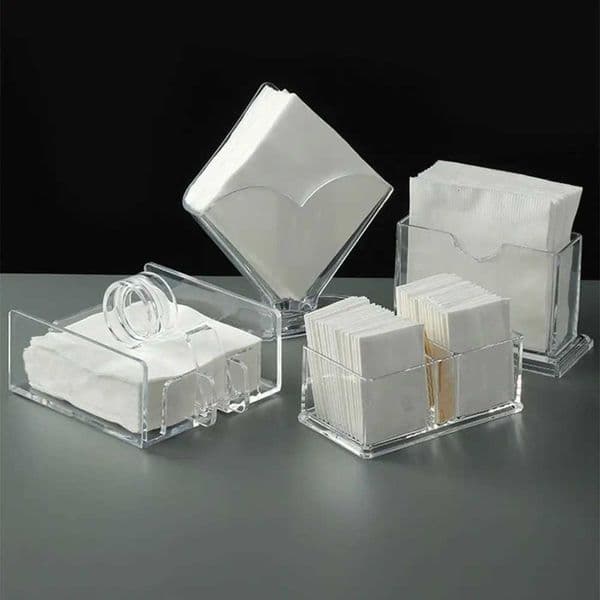 Fashion Transparent Acrylic Napkin Holder Sturdy Desktop Upright Tissue Box Vertical Paper Towel Box Restaurant Napkin BoxJ260525