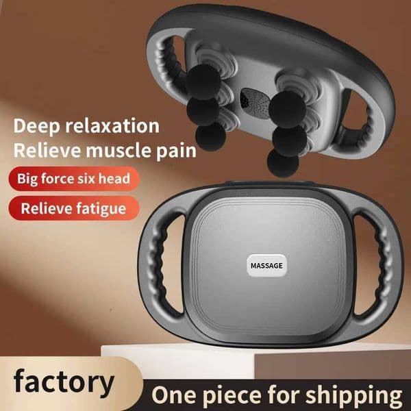 New Six Heads Fascia Gun High-Frequency Vibration Deep Massage Device For Shoulder Waist Back Leg Body Muscle Relaxation Gift L260525