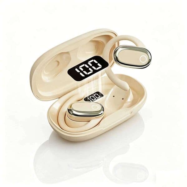 OWS Ear Hook Earphones Open-Ear Wireless BT 5.4 Headphones Style Noise Cancellation Rotatable Feature With Mic Audi 26L0525