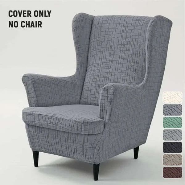2026 1 Set Jacquard Wing Spandex Wingback Chair Sofa cologne Covers Armchair Slipcover With Seat perfume Cushion Cover Home Decor Free Shipping 6 15