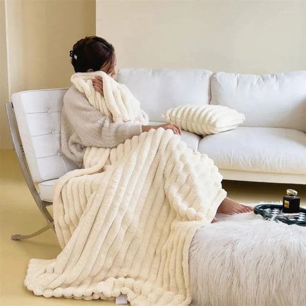 2026 Blankets 1Pc cologne Double-Sided Imitation Faux Fur Blanket Soft And Warm Throw Anti-Static For Bedroom Guest perfume Room Living Roo Free Shipping 6 10