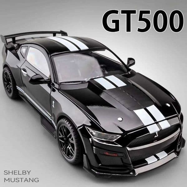 1:18 Mustang GT500 Accord Alloy Cars Diecast Models Toys 4 Doors Opened with Sound Light Pull Back Vehices Kids Birthday Present 26L0525