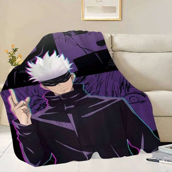 Comfort Warm Soft Plush Blanket Suitable for Sofa Living G-Gojo Room S-Satoru Office Bedroom Travel Anime Manga Flannel Gift W260525