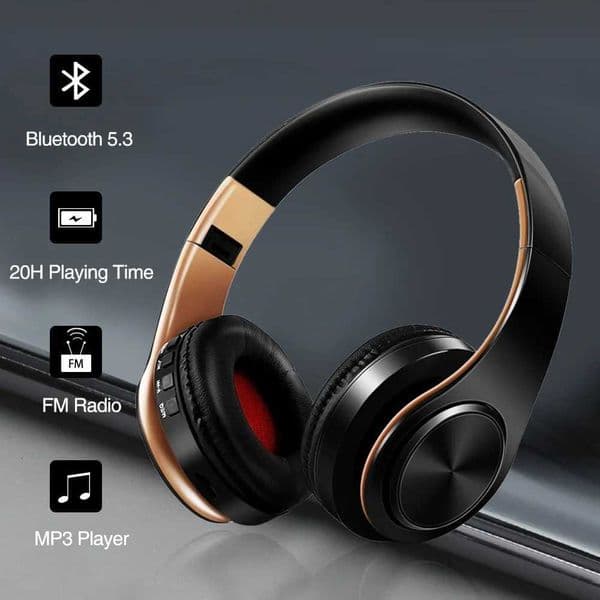 HIFI Stereo Earphones Bluetooth Headphone Music Headset FM and Support SD Card with Mic for Mobile Iphone Sumsamg Tablet T260525