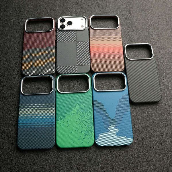 Designer Phone Case PITAKA Phone Case Coque Telephone Luxe Aramid Fiber Pattern Magnetic For I 17 Pro Ultra Thin Full Coverage Woven Texture Case Business Cover
