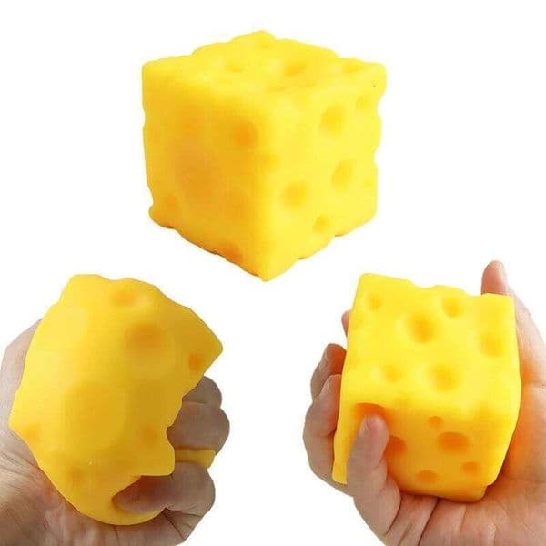 Yellow Squeeze Soft Novelty Toy Rebounding Help for Relax Focus Sensory Cheese Cubes Squishy Toys J260525