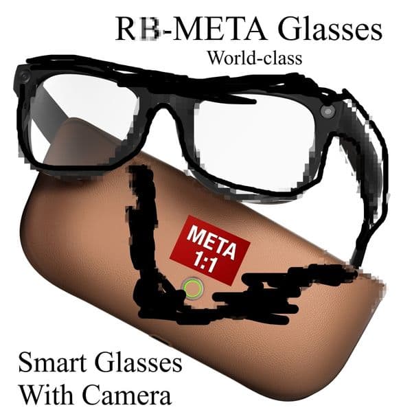 META Glasses With Camera,With Charging Case Smart Glasses 8MP Camera, AI Real-time Translation, Music, Bluetooth Call,Connect to the APP, supporting iOS and Android thumbnail 4