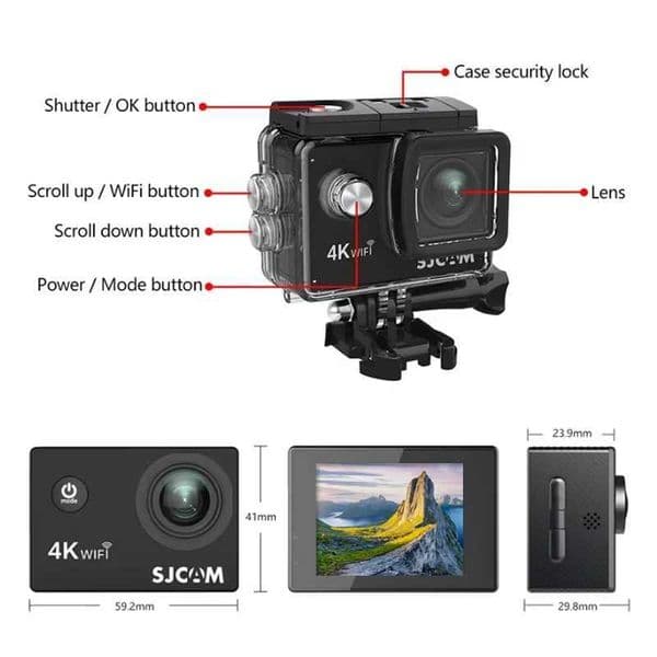SJCAM SJ4000 Air Action Camera with 4K Video 30M Waterproof 24G WiFi Sports Camera Action Cam Sports Camera bicycle motorcyclesL260525AD
