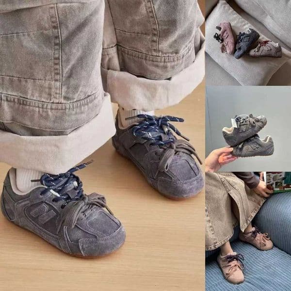 2026 Kpop Running Shoes Kid Toddler Autumn Childrens Boys Girls Microfiber Leather Thin Bott Non-slip Tennis Training ShoesJ260525