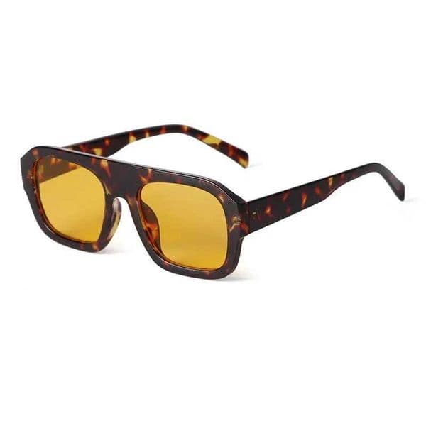 Vintage Yellow Oversized Square Sunglasses Women Men Luxury Designer Flat Top Tortoiseshell Sunglasses Lentes De Sol Mujer S3917 C260525