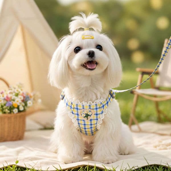 New Springtime Floral Harness Walking Anti-Escape For Small And Medium-Sized Dogs, Teddy Dog Leash Bamubi