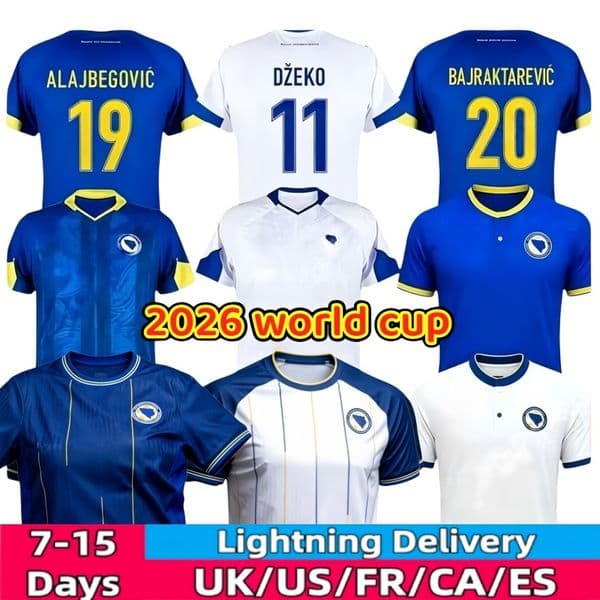 2026 Bosnia And Herzegovina Jersey Dzeko Soccer Jerseys 26 27 Home Away Men Kids Players Fans Football Uniforms Shirts Kit S 4XL Top Quality