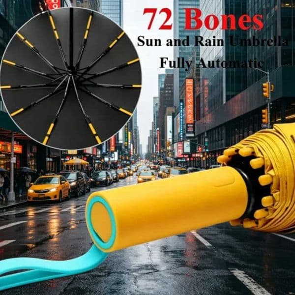 72 Bones Windproof Automatic Folding Umbrella Reinforced Large Rainproof Sun Protection Umbrella for Men Women L260522