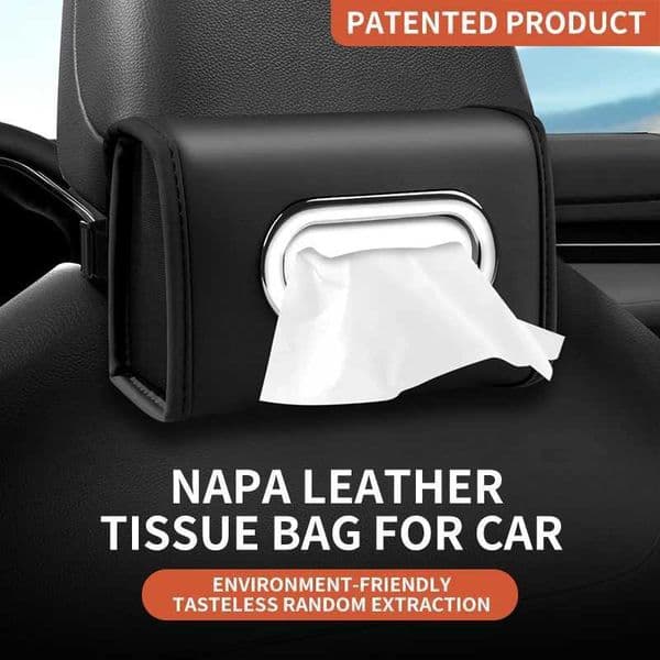 Car Leather Tissue Box With A high-End Feel Car Seat Back Armrest Box Hanging Multi-Functional Tissue Box Tissue Bag R260525