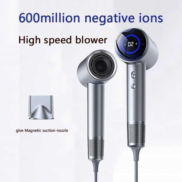 Hairdryer New high speed hair anion high speed hair dryer Hair LED display hair dryer with nozzle 110V 220V 1600W high power L260526