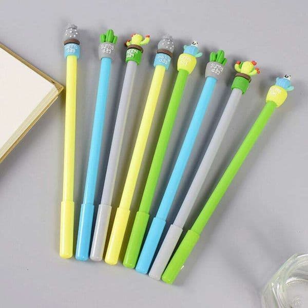Creative Korean-style stationery cactus-shaped gel for students, 0.5mm full needle tip signature pen