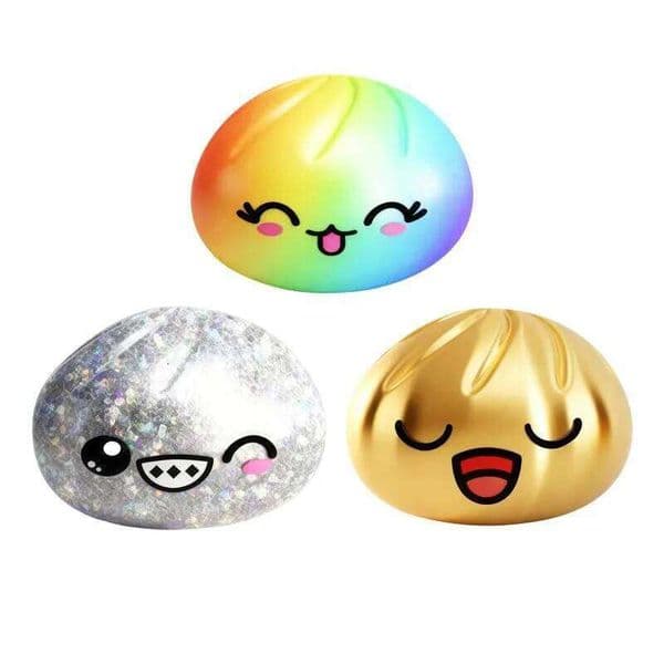 Rainbow Glitter Dumpling Squishy Squeeze Toy Ball Decompression Slow Rising Anti Stress Reliever Sensory Gift 26L0526