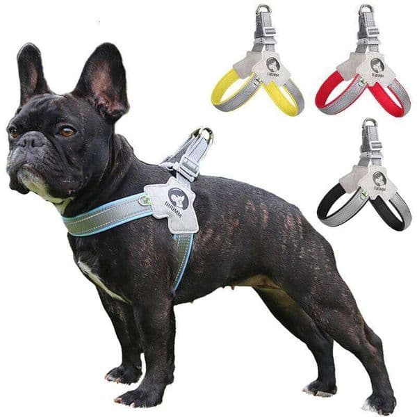 Reflective Pet Harness Saddle Style Breathable Dog Chest Strap for French Bulldog Collar Small Medium Dogs Puppy Harnesses W260526