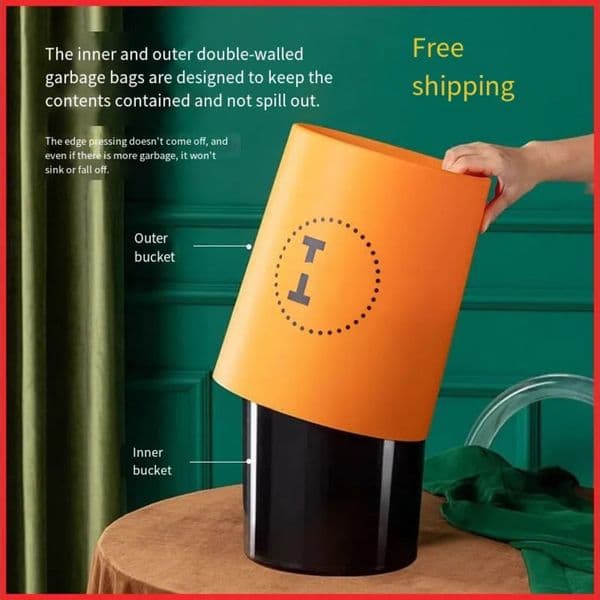 Designer Designer Household Living Room Light Luxury Kitchen Bedroom Large art Capacity Trash Can 2025 New Model Free Shipping 17