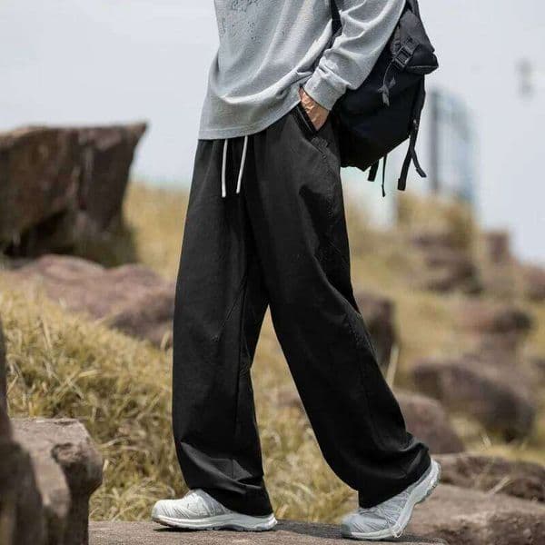 Autumn Men's Loose Straight Cargo Cotton Drape Vintage Casual Trousers Classic Daily Y2K Baggy Sports Pants Outdoor Wear