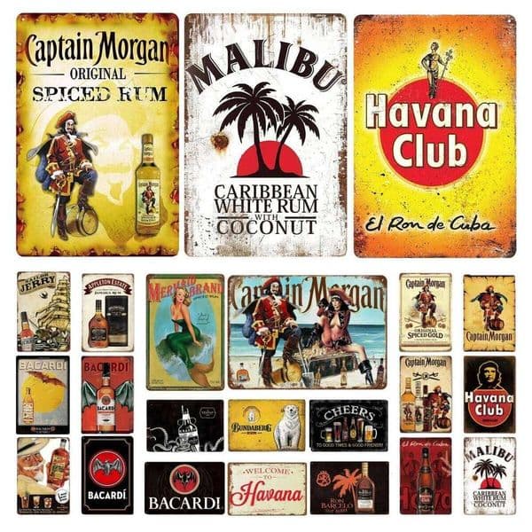Vintage Metal Rum Retro Tin Sign Captain Morgan Funny Poster Decor for Bar Pub Club,Man Cave Wall Art Decoration 26Y0526