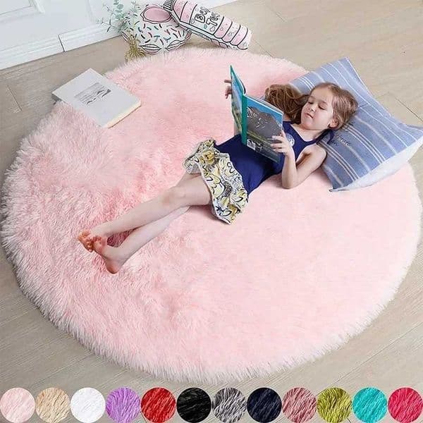 Super Soft Plush Round Rug Mat Fluffy White Carpets For Living Room Home Decor Bedroom Kid Room Decoration Salon Thick Pile Rug W260525