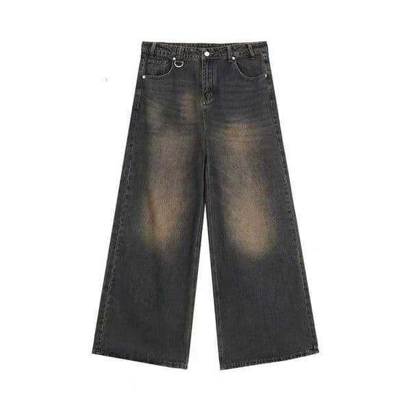 Summer Men Baggy Jeans Unisex Vintage American Style Straight Wide Leg Denim Pants Fashion Brand Hot Sale Casual Trousers M260525