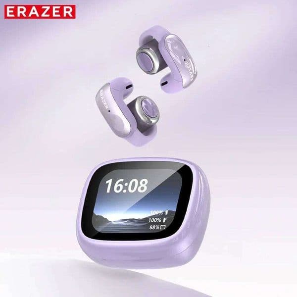 ERAZER XF28 Ear Clips AI Translator Earphones BT V6.0 Comfortable Stable Sports Wireless Headphones with LCD Display 26Y0526