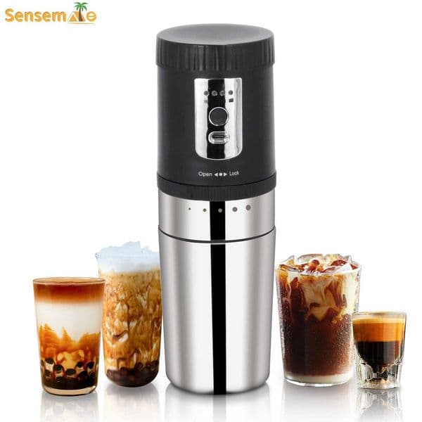 Portable Coffee Machine with Electric Coffee Grinder Stainless Steel Coffee Filter Portable Coffee Maker for Home Travel Camping L260526