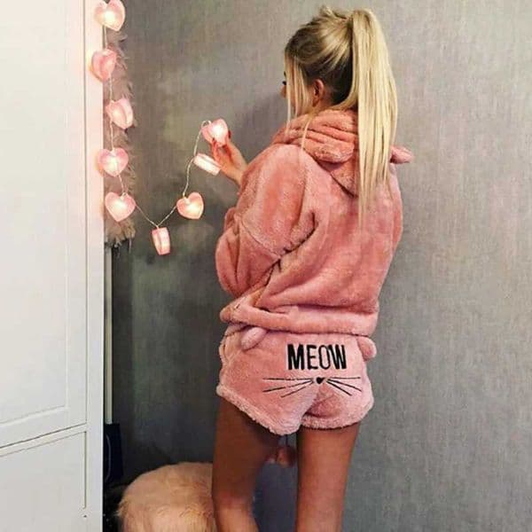 New Women Pajama Sets Autumn Winter Cat Cartoon Warm Pyjamas Women Sleepwear Pijama Mujer Sleepwear Homewear Plus Size 5XL L260525