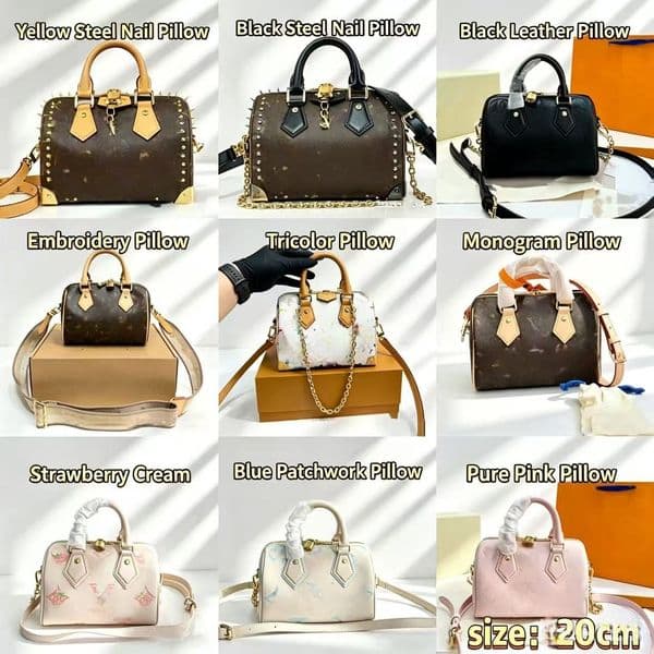 New retro designer bag women's shoulder bag denim letter embossed brown flower luxury handbag classic large capacity