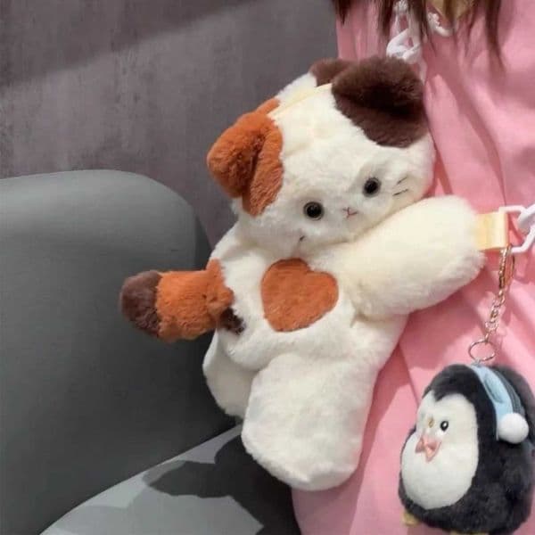 2024 Cute Three-Color Cat Bag Messenger Doll Bag Capacity Shoulder Bag Makeup Bag Organizador Cosmetiquera M260525