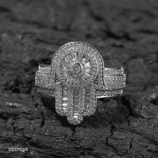 VVS Moissanite diamond palm ring Hip hop style diamond ring for men senior sense ring daily wear with Moissanite jewelry