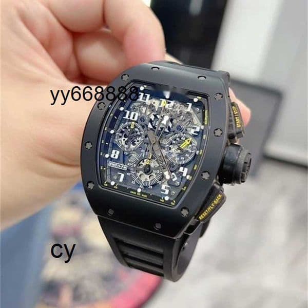 Watches Black Men Ceramic Watches 011-fm Series Automatic Mechanical Watch Waterproof Stainless Steel Multifunctional Wristwatch Movement Rmac1 cygood NII4