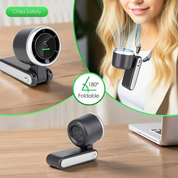 Handheld Fan Portable Foldable USB Rechargeable Ultra Quiet 5-speed Adjustable 3600mAh Battery 10 Hours Running Time Z260526