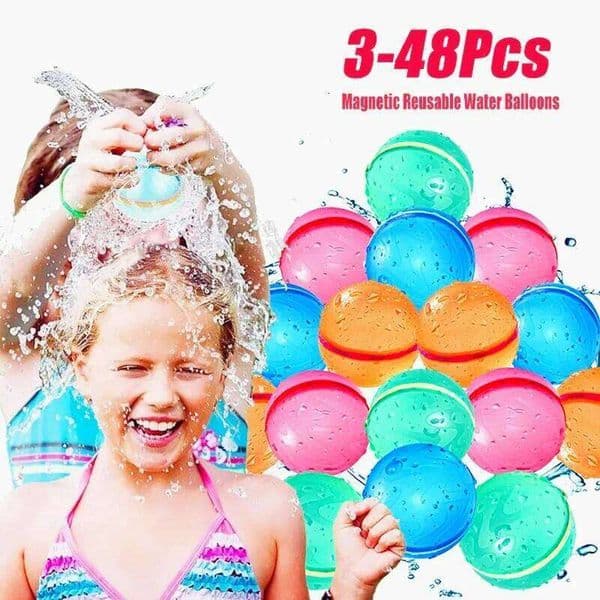 Magnetic Reusable Balloons Refillable Balloon Quick Fill Self Sealing Water Bomb Splash Balls for Kids Swimming Pool W260518