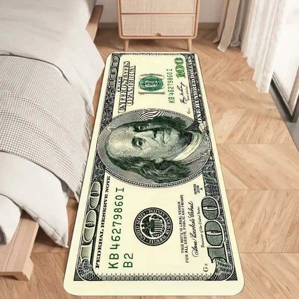 Dollar Money Runner Rug Floor Mat Graphic Printed Flannel Doormats for Bathroom Kitchen Entrance Carpet Home Decor W260525