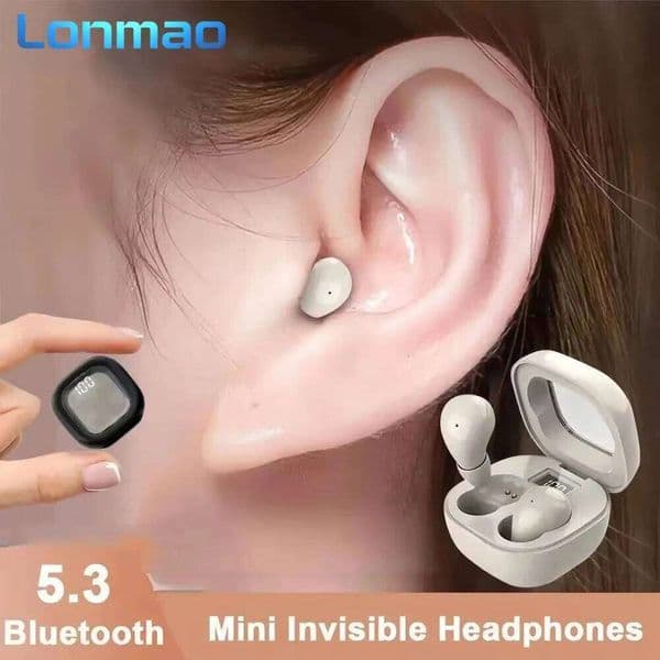 SK19 Wireless BT Headphones In-Ear Invisible Sleep Earbuds With Mic Noise Cancelling Earphones HiFi Music Headset 26Y0526