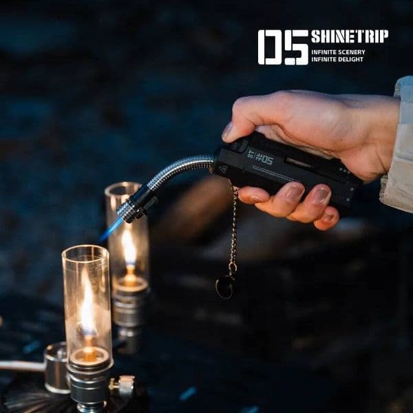 2026 Outdoor Flexible Nozzle Windproof Jet Blue Flame Butane Torch Lighter Visible Gas Window Camping Special Lighters Gifts
