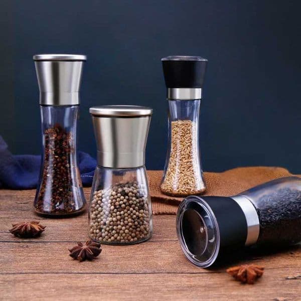 1PC Stainless Steel Spice Salt and Pepper Grinder Kitchen Portable spice jar containers manual food herb grinders gadgets bottle L260526