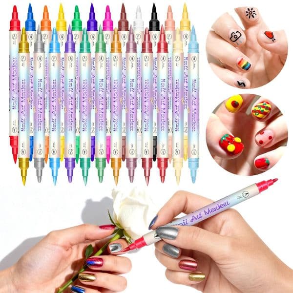 Dual-Ended Art Pens, Available In 12 Or 24 Colors, With 0.5-5Mm Brush + 1-2Mm Fine Tip Dual Design, Water-Based Quick-Drying, High Saturation