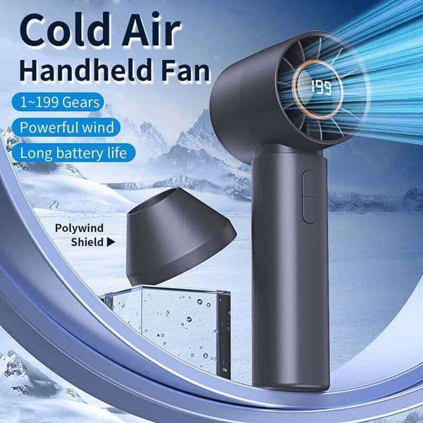 New Portable Handheld Turbo Rechargeable Mini Fans Ice Cooling 100 Gear LED Digital Display For Travel Office Outdoor Fan 26L0526
