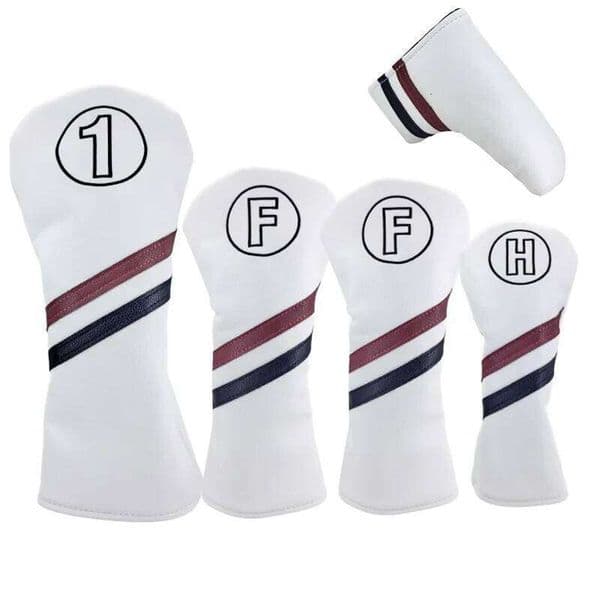 Golf Club #1 #3 #5 Wood Head covers Driver Fairway Woods Cover PU Leather Putter Headcover W260526