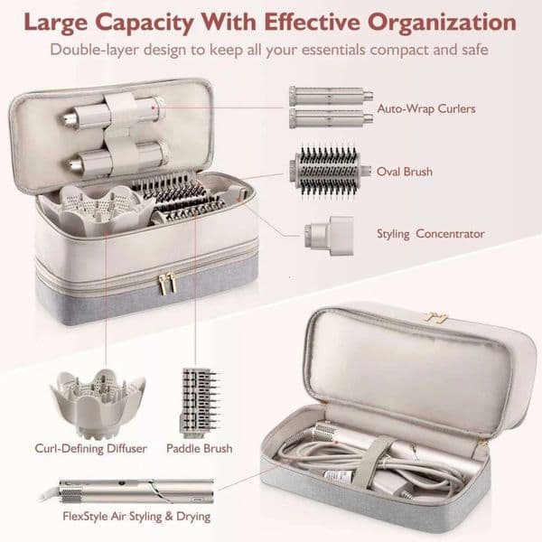 Designer 1Pcs Accessory Storage art Travel Carrying Case For Shark Flexstyle Hair Double Layer Blow Dryer Bag Free Shipping 10
