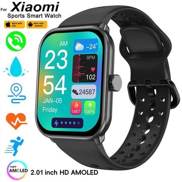 For Watch 5 Global Version Men Women HD AMOLED Screen Heart Rate Bluetooth Call G Track Waterproof Sports Smart WatchL260526